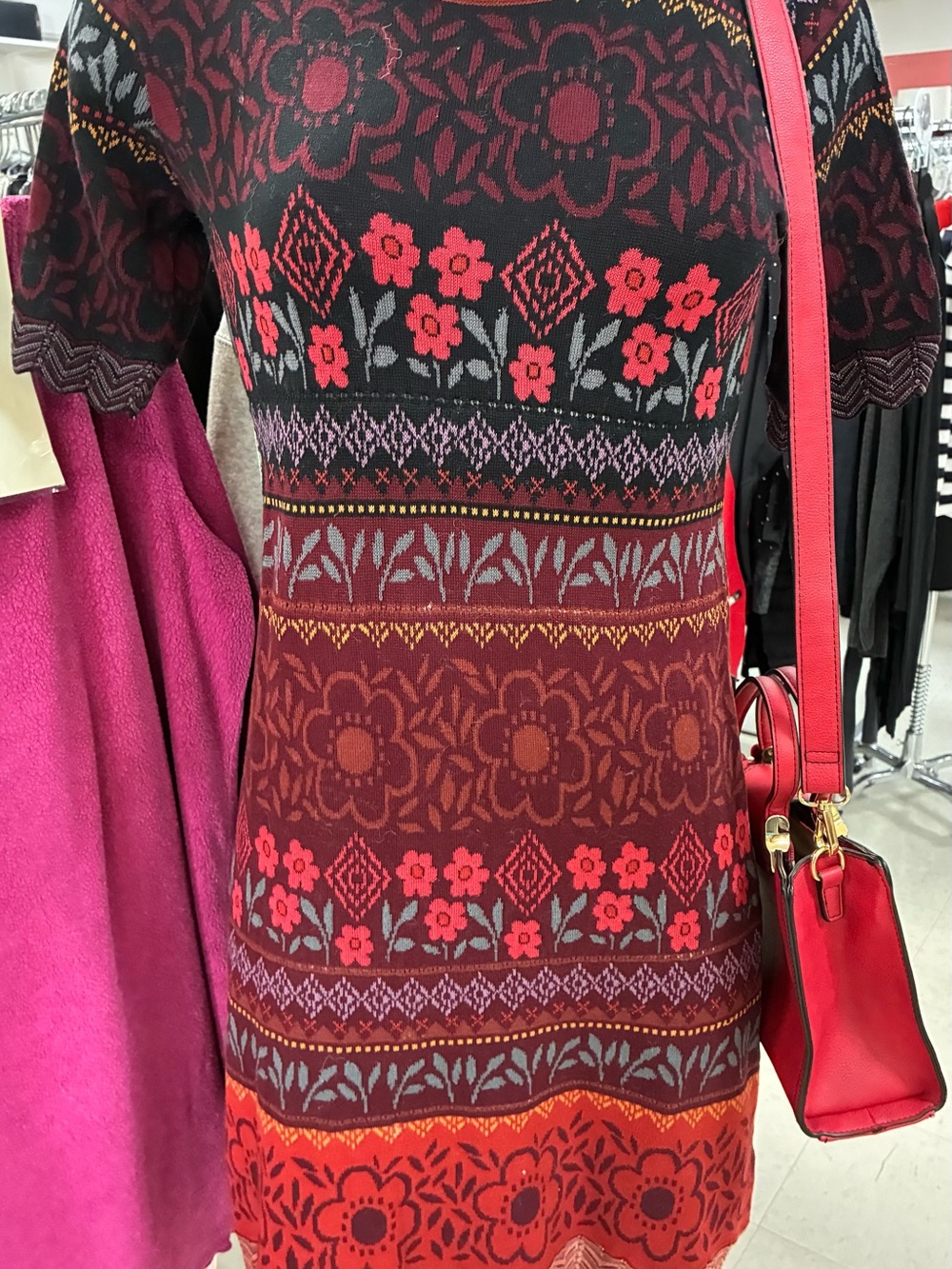 Gudrun Sjoden Small Jacquard Nordic Dress Floral Fair Isle Folk Scandinavian Sm